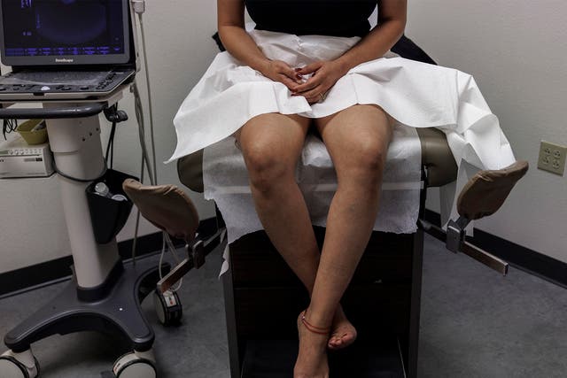 <p>A patient waits to have an ultrasound before a medical abortion on opening day at Alamo Women’s Clinic in Albuquerque, 22 August 2022</p>